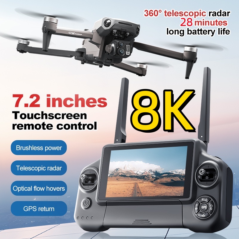 Drone Cinematic - 8K 3 Axis Gimbal Brushless 7.2in