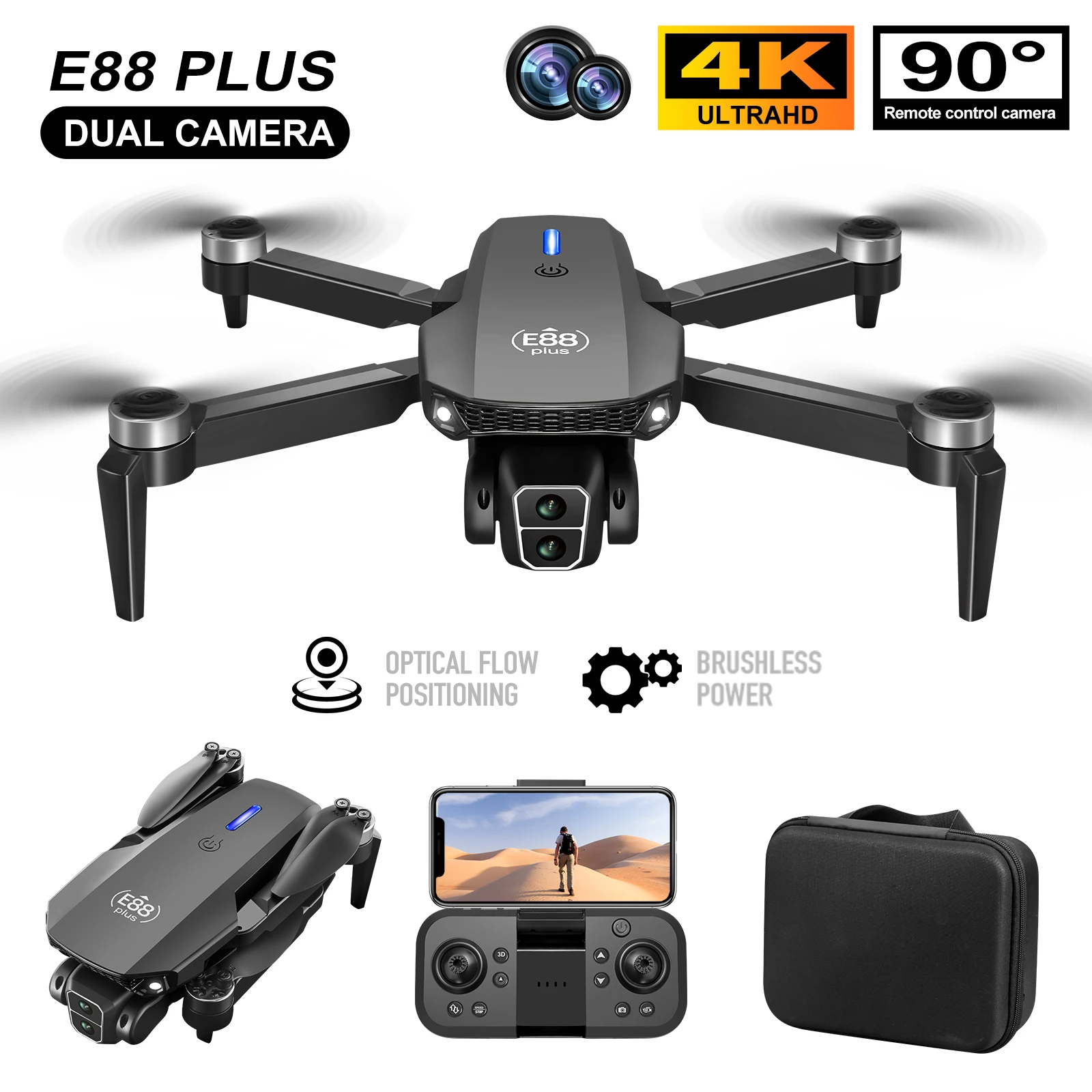 New E88 Plus Quadcopter Drone: - Drone Cinematic 评论和价格