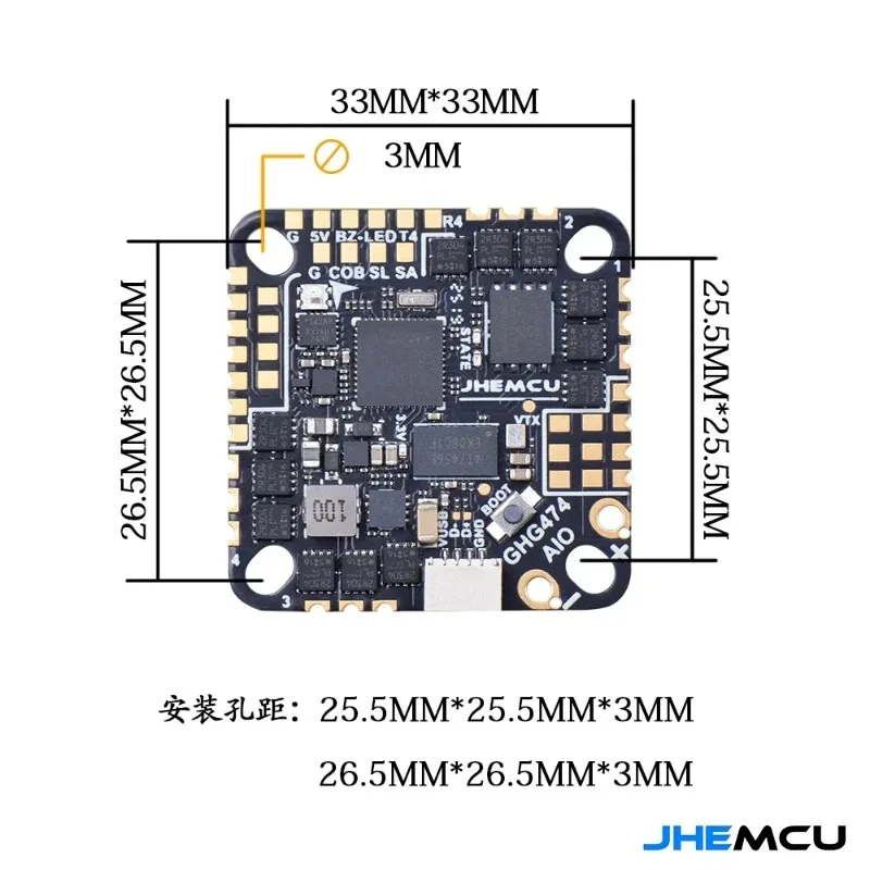 JHEMCU GHG474AIO 40A AIO Fligh - Betaflight Fc F4 评论和价格