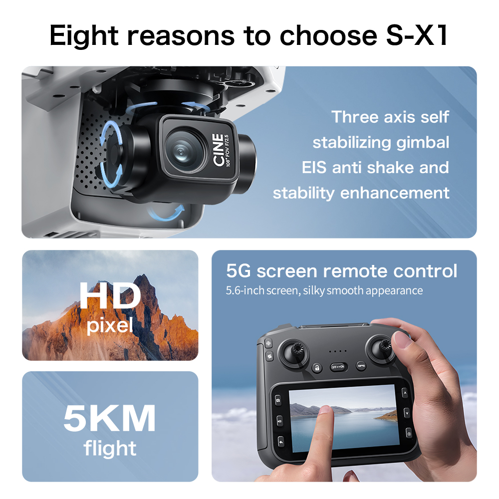 Original S-X1 Drone 8K HD Prof - Drone Photogrammetry 评论和价格